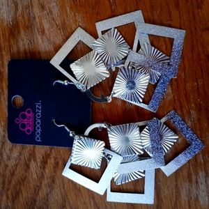 Contemporary Geometric Square Dangle Earrings